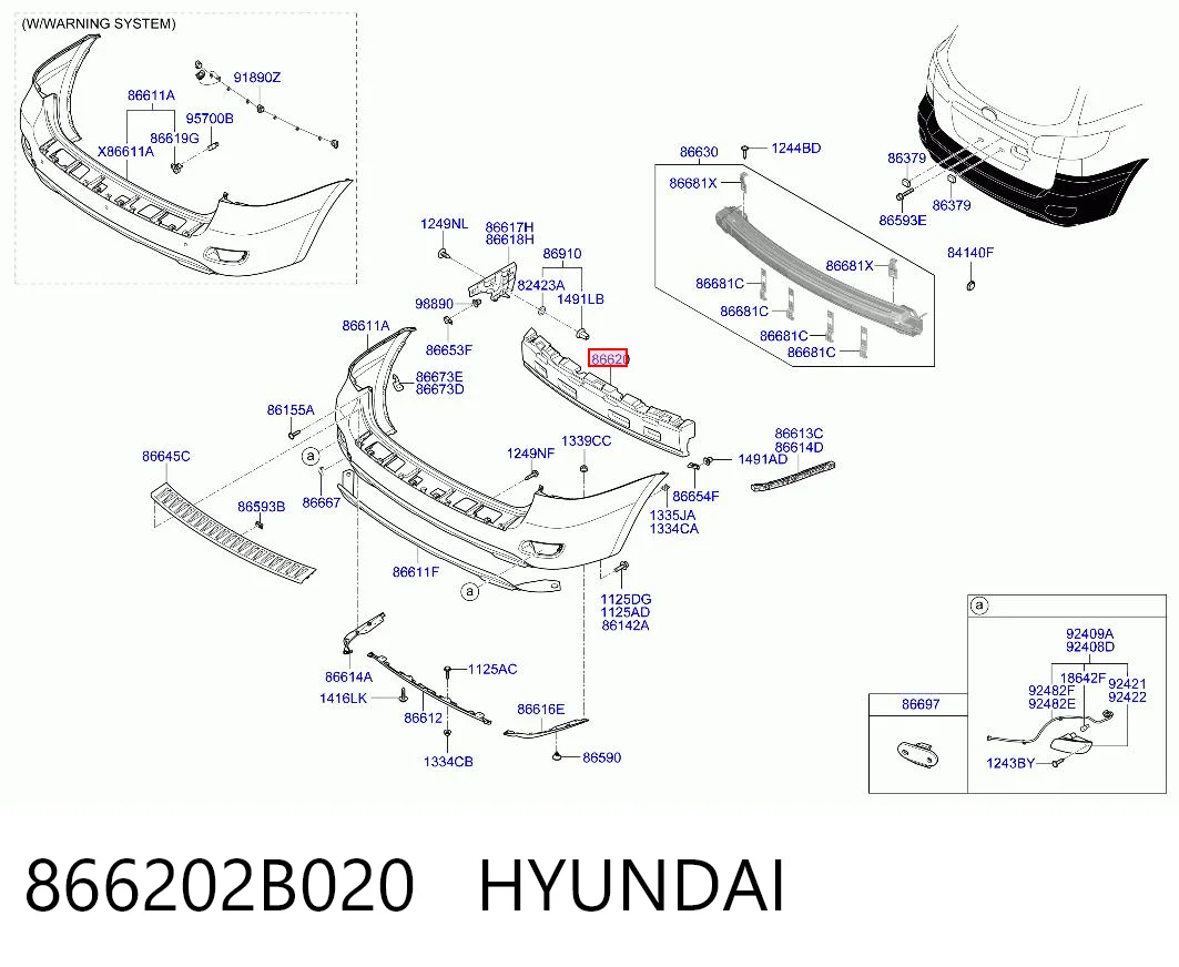 Absorbedor de parachoques trasero 866202B020 HYUNDAI
