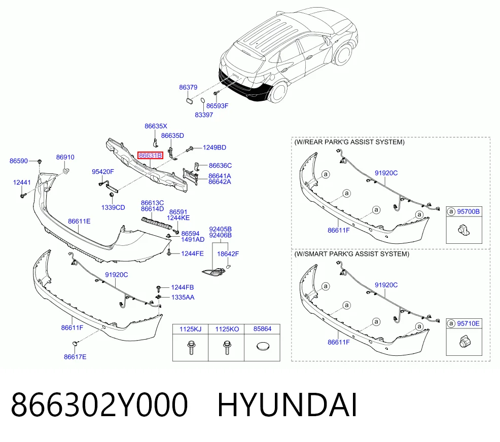Refuerzo parachoques trasero para Hyundai Tucson TM