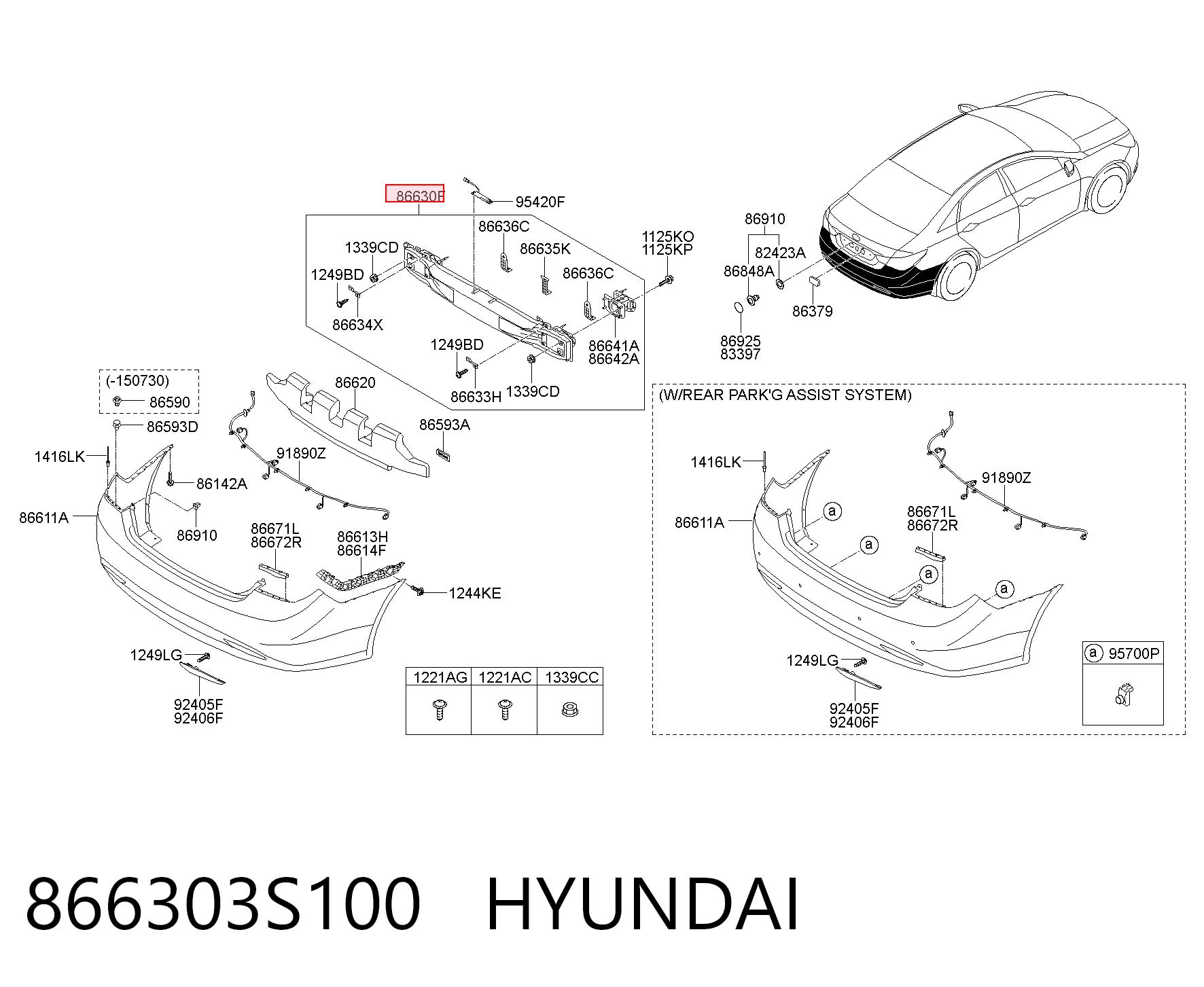 Refuerzo parachoques trasero para Hyundai Sonata VI YF