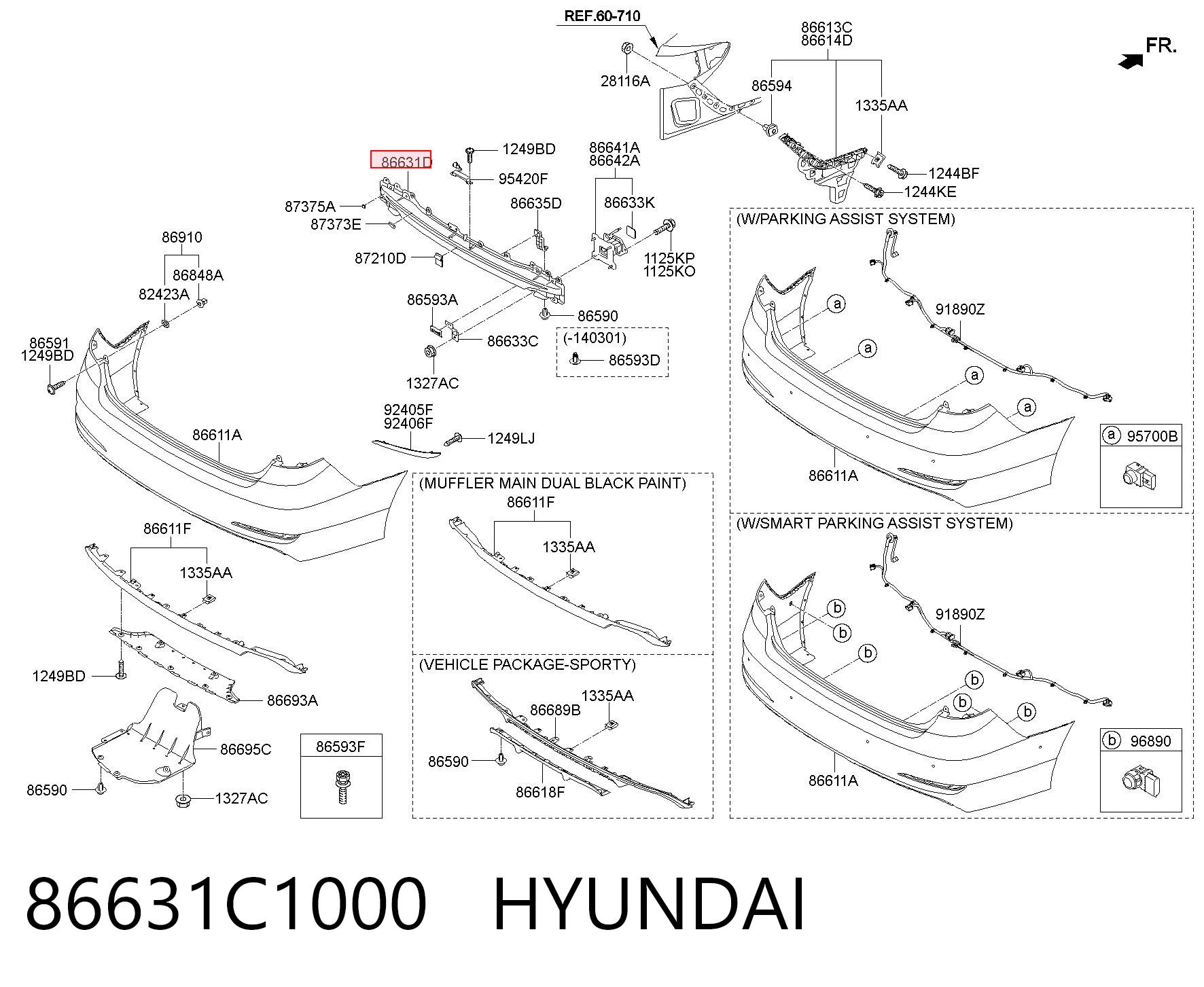 Comprar Refuerzo de parachoques trasero Hyundai Sonata VII LF a bajo precio