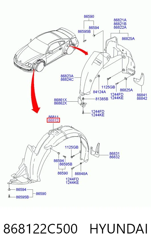 Paso rueda para Hyundai Coupe GK