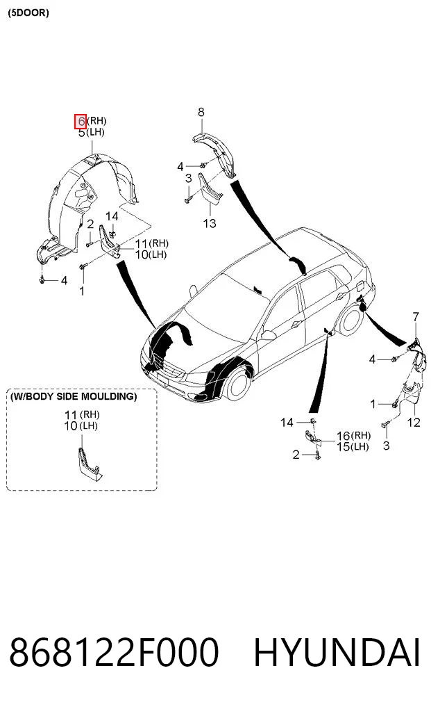Paso rueda para KIA Cerato LD