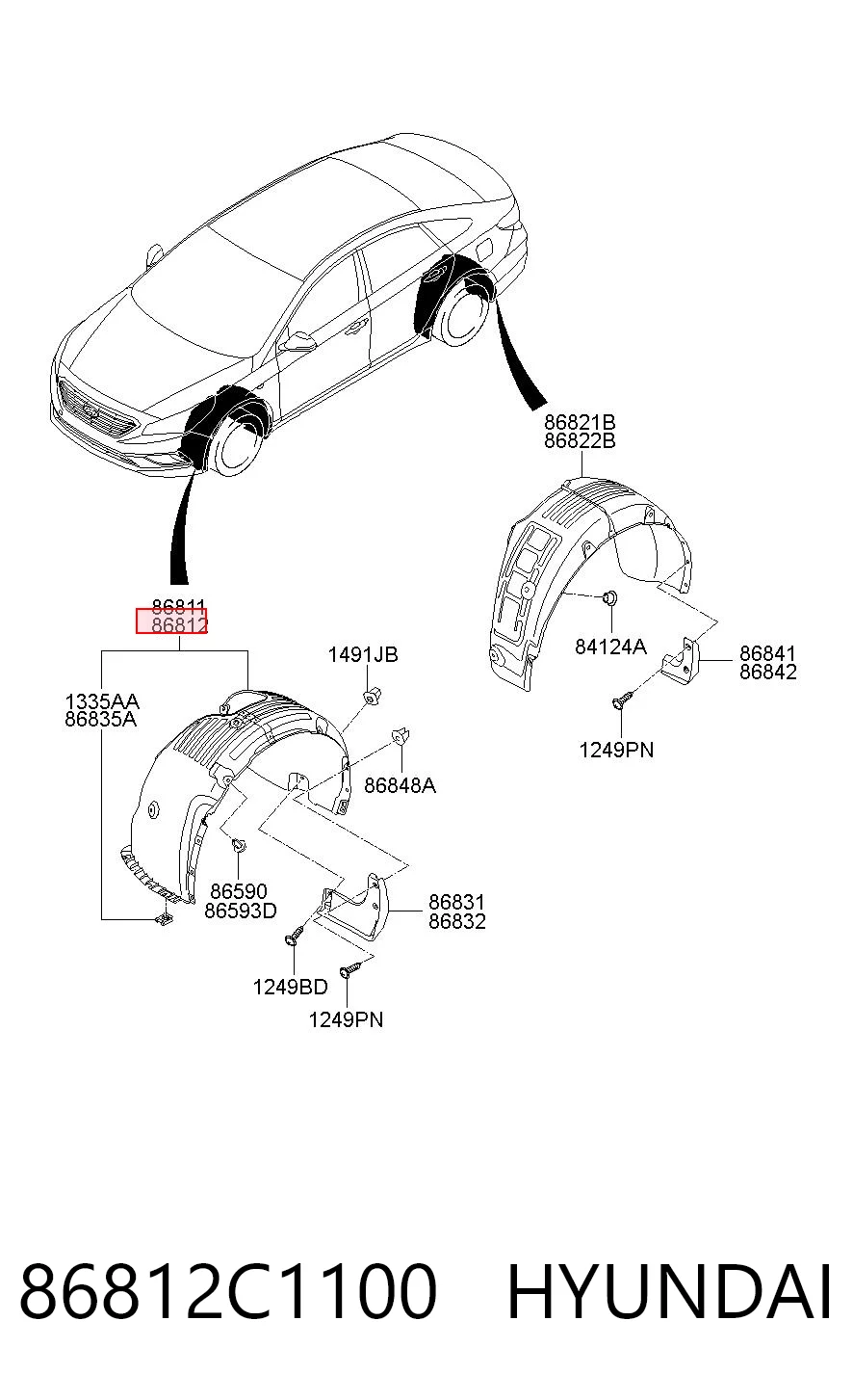Paso rueda delantero derecho para Hyundai Sonata VII LF