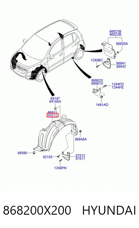 Paso rueda para Hyundai I10 PA