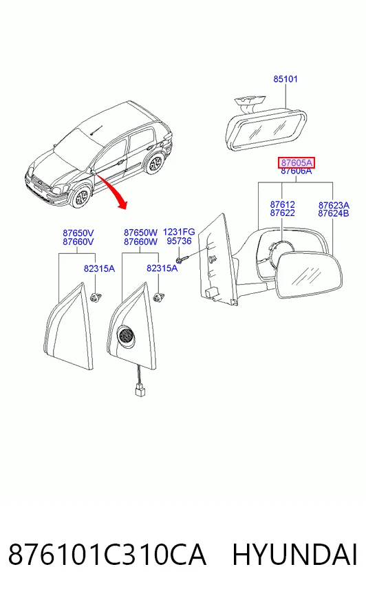 Comprar Espejo de retrovisor izquierdo Hyundai Getz  
