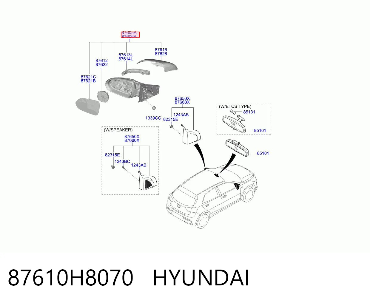 87610H8070 Hyundai/Kia