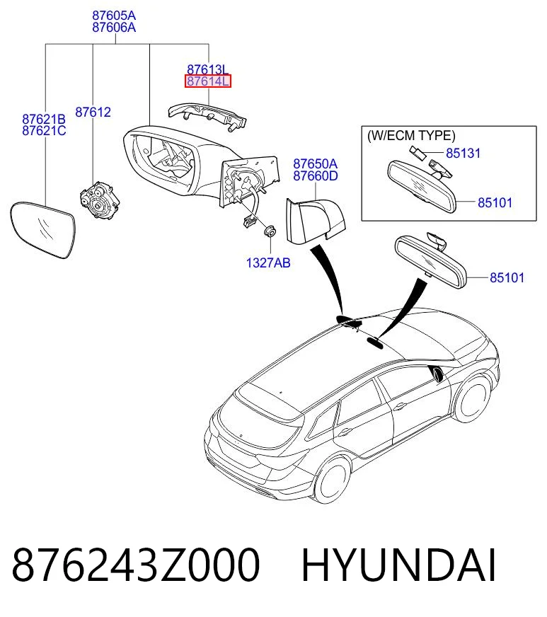 876243Z000 Hyundai/Kia Piloto intermitente derecho