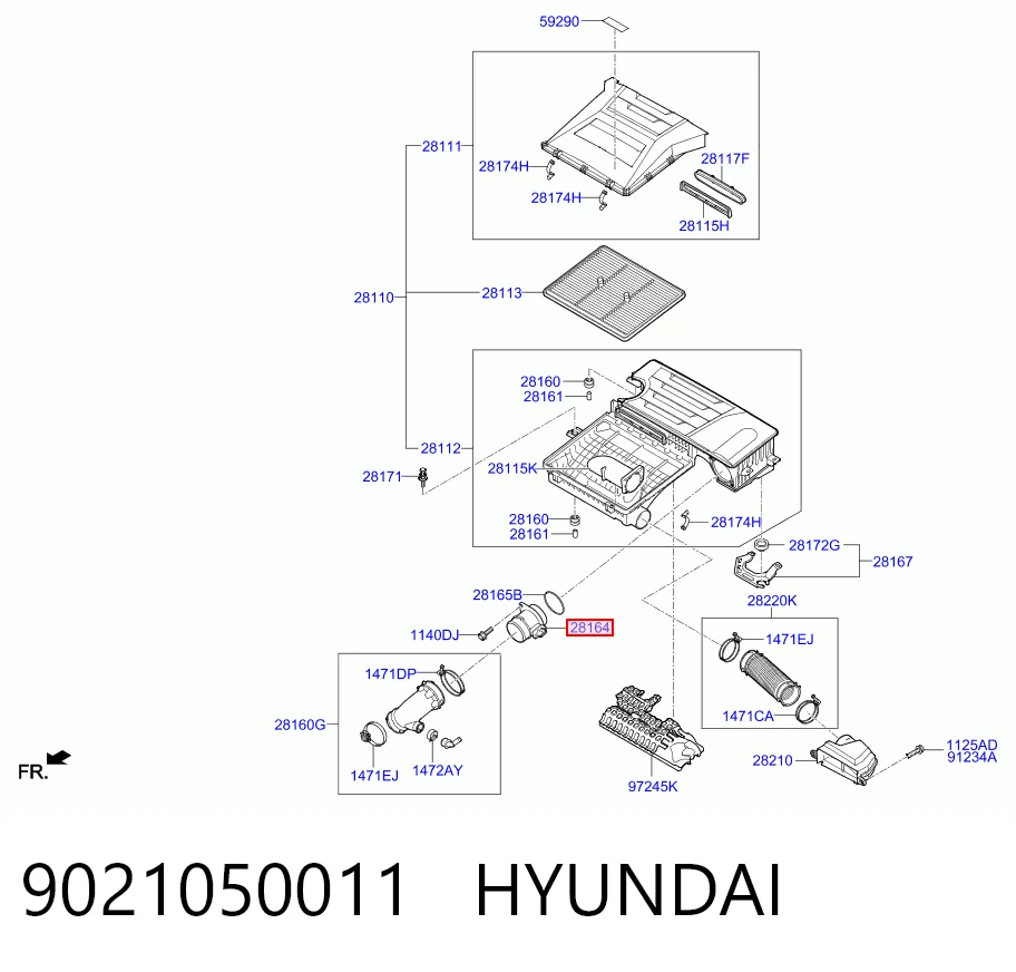9021050011 Hyundai/Kia Sensor de flujo de aire