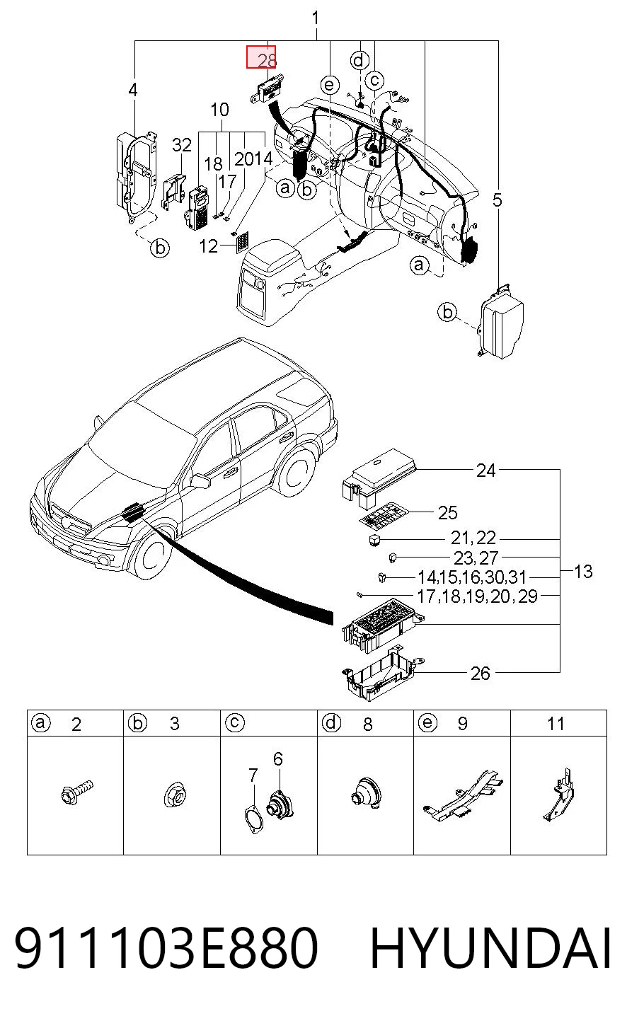 Relé de calefacción de asiento 911103E880 HYUNDAI