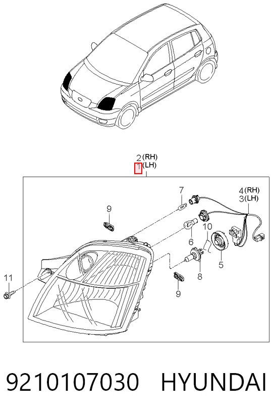 Faros delanteros KIA Picanto I
