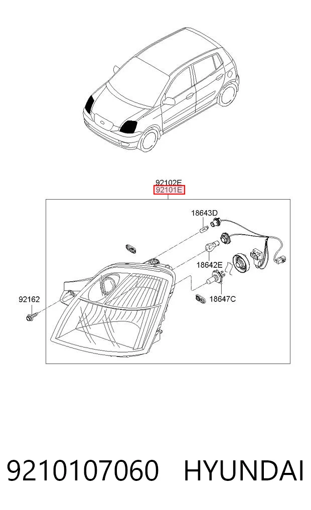 Faros para KIA Picanto I BA