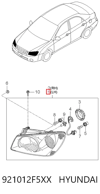 Faro KIA Cerato I sedán (LD) (2004 - 2008) precio, desde 56,63 EUR