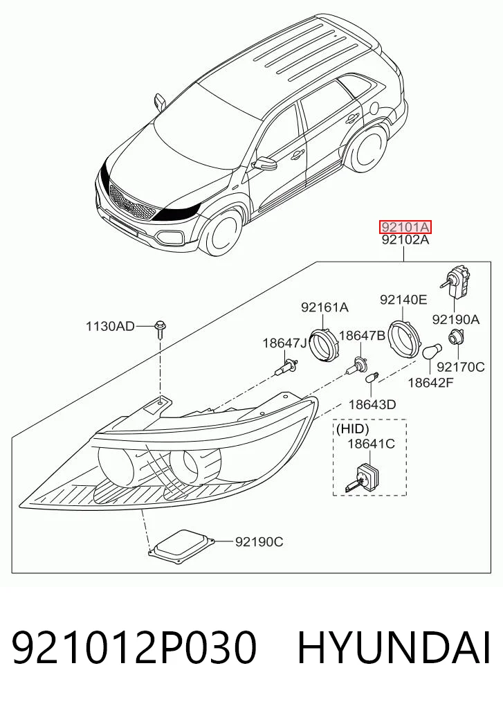 Faros para KIA Sorento II XM