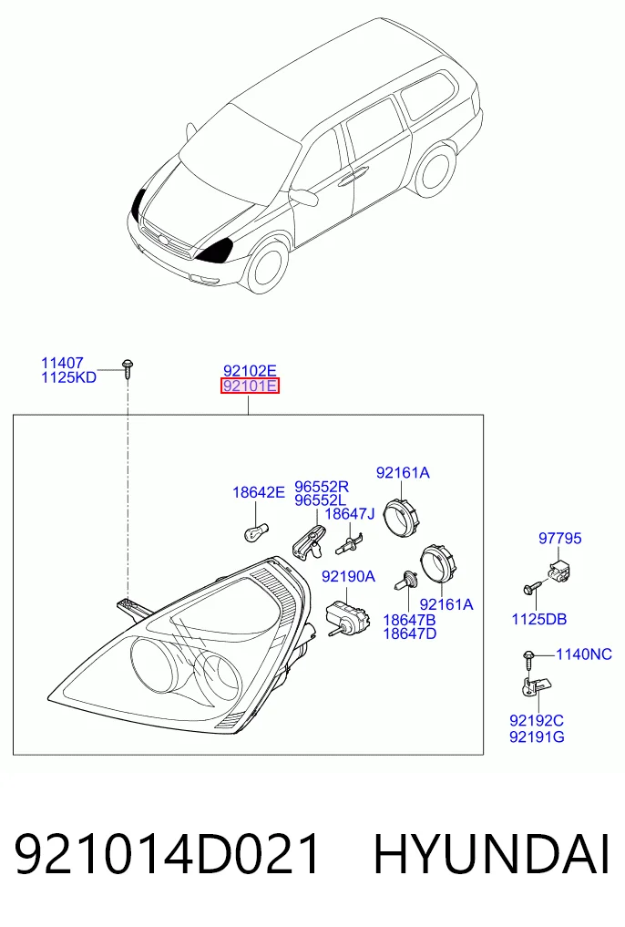 Faros para KIA Carnival III VQ
