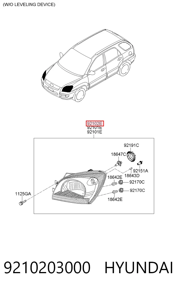 Faro derecho KIA Sportage II SUV (JE) (2004 - 2010) precio, desde 238,13 EUR