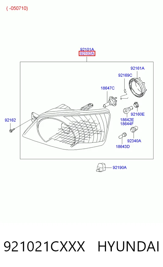 Faro delantero derecho Hyundai Getz 
