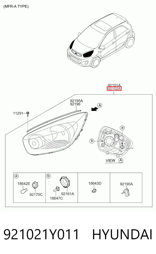 Faro delantero derecho KIA Picanto II