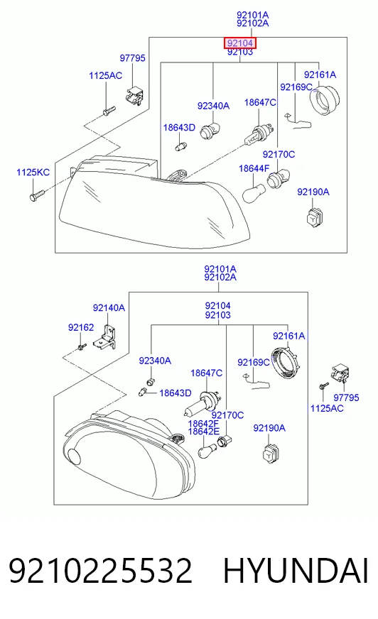  Faro derecho Hyundai Accent 2