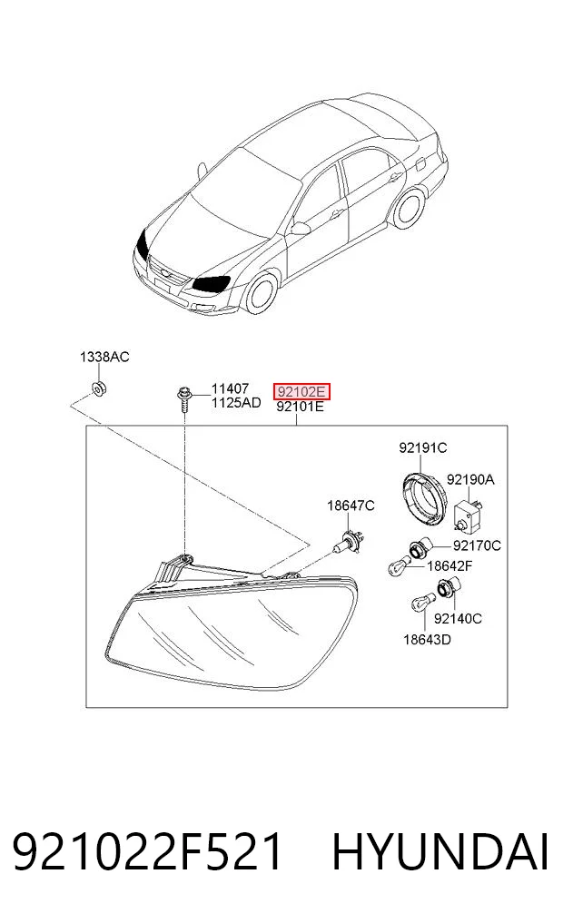 Luz derecha para KIA Cerato I LD