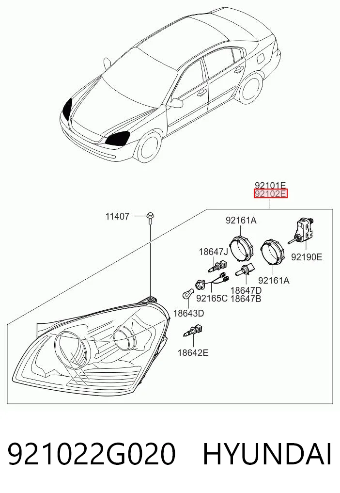 Faro derecho para KIA Magentis MG