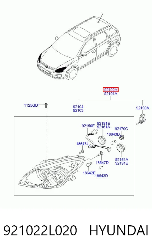  Faro derecho Hyundai I30 