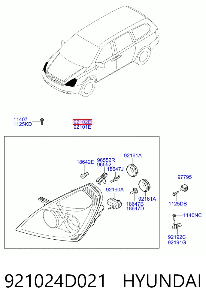 Luz derecha para KIA Carnival III VQ