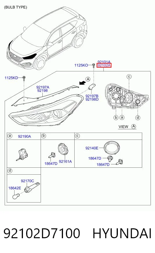 Luz derecha para Hyundai Tucson III TL