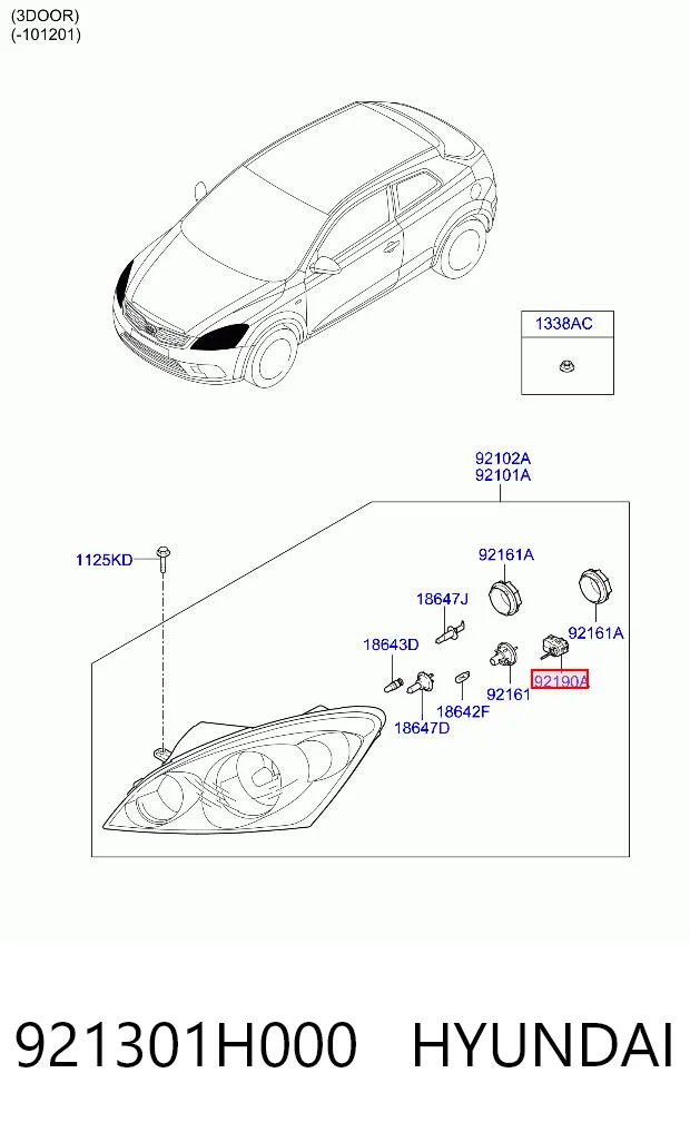 Motor regulador de faros para KIA Ceed ED