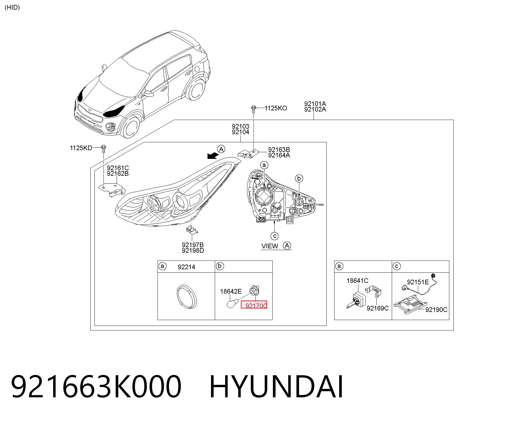 921663K000 Hyundai/Kia Portalámparas de luz intermitente
