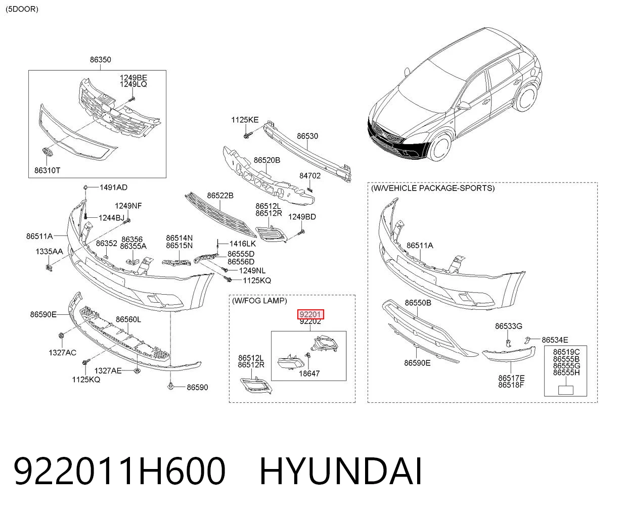 922011H600 Hyundai/Kia