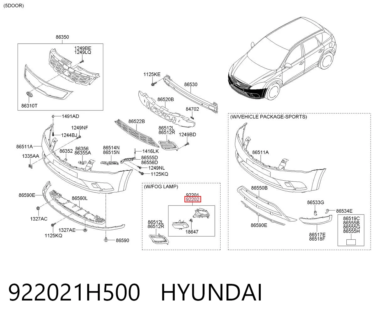 922021H500 Hyundai/Kia