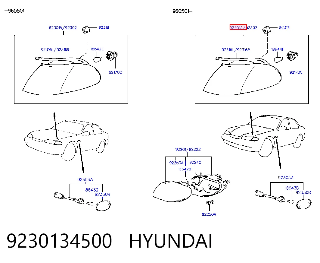 Intermitente izquierdo 9230134500 HYUNDAI