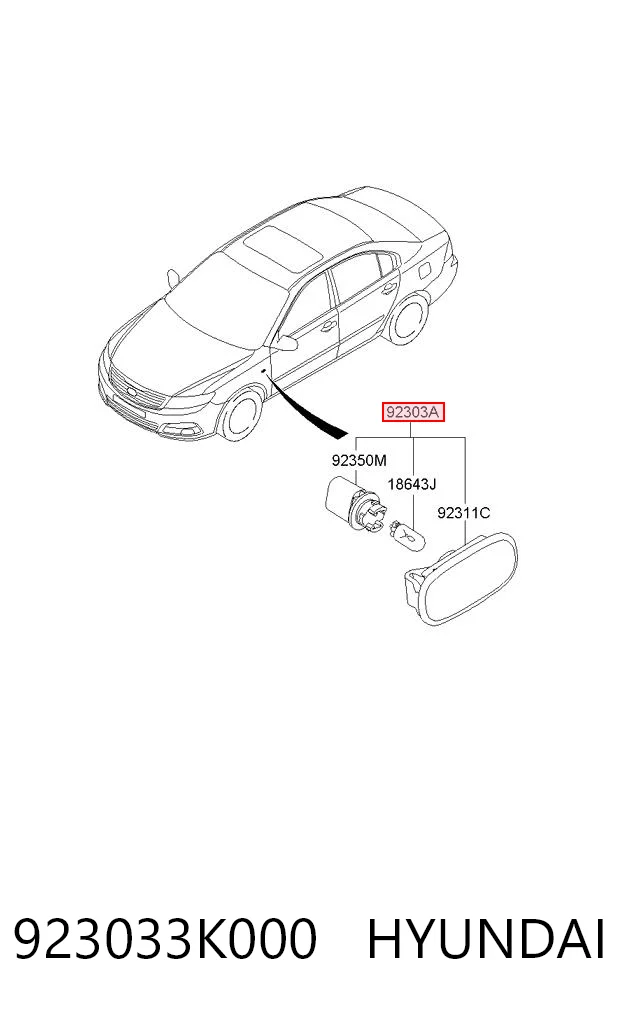 923033K000 Hyundai/Kia Luz intermitente guardabarros