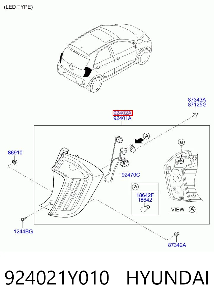 Comprar Piloto trasero derecho KIA Picanto II TA