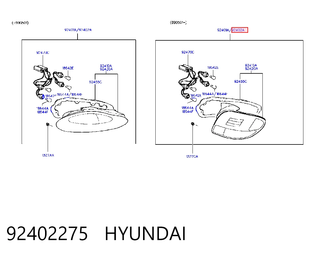 Piloto trasero derecho para Hyundai Coupe I RD