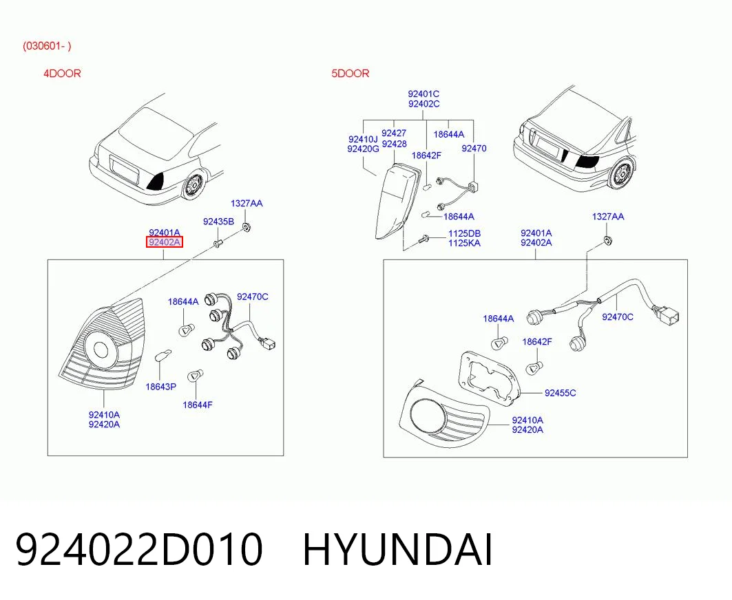 Comprar Piloto trasero derecho Hyundai Elantra III XD a bajo precio
