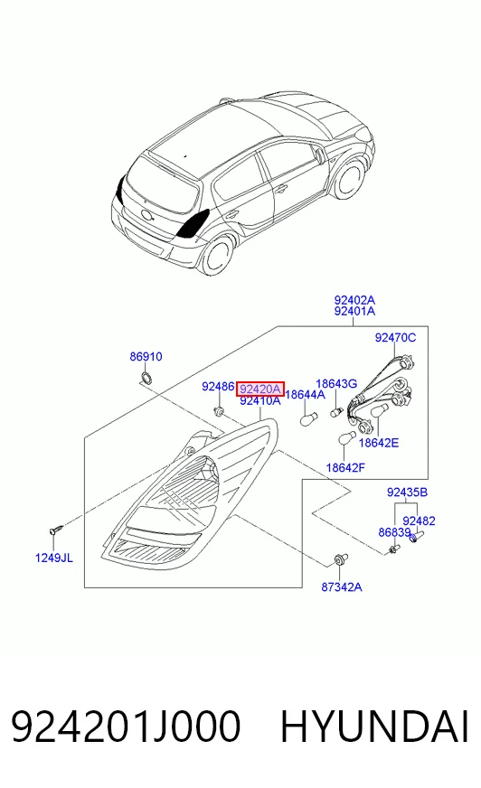 Piloto trasero derecho Hyundai I20 I
