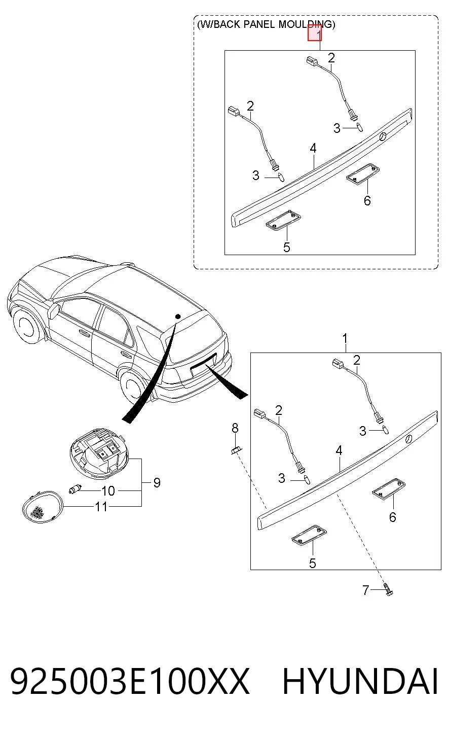 Luz de matricula para KIA Sorento I JC