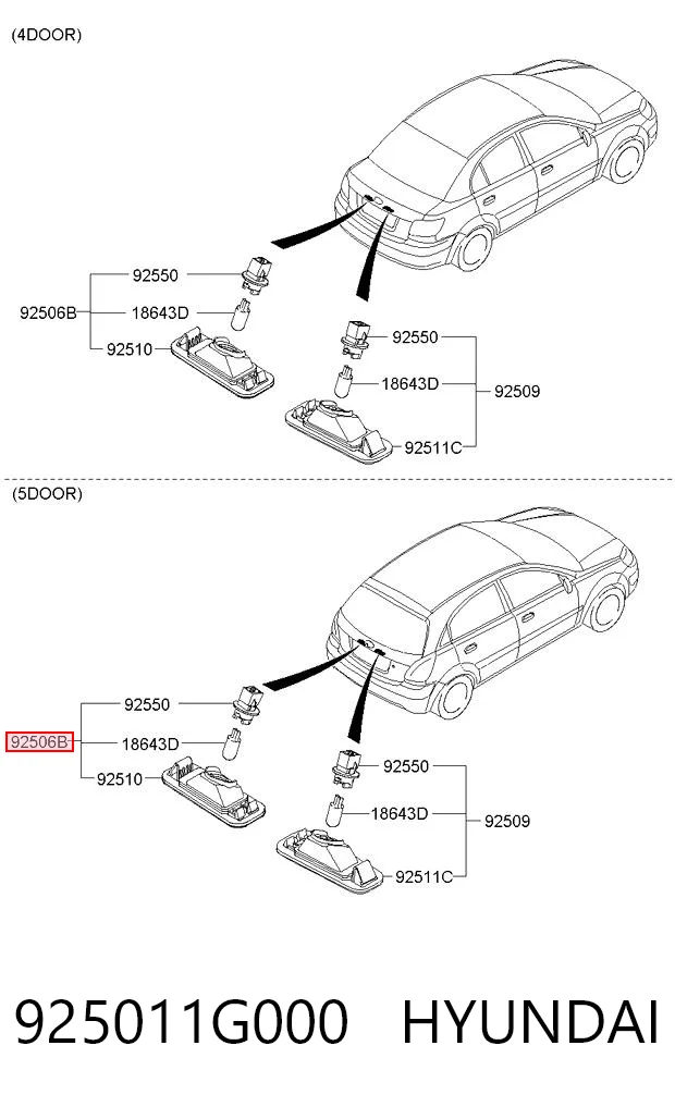 Luz de matricula KIA Rio III (2010-2017)