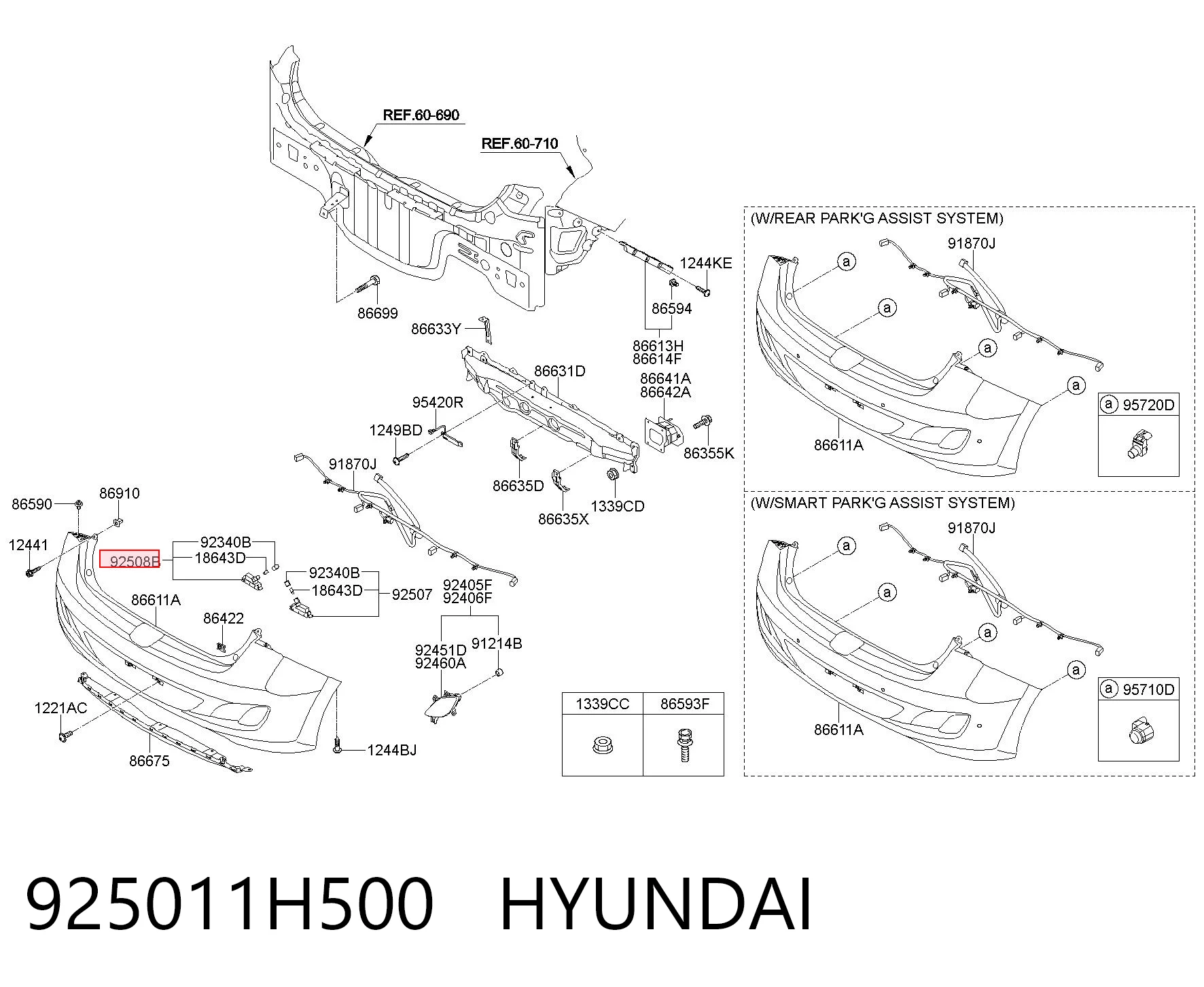 925011H500 Hyundai/Kia Luz de matricula