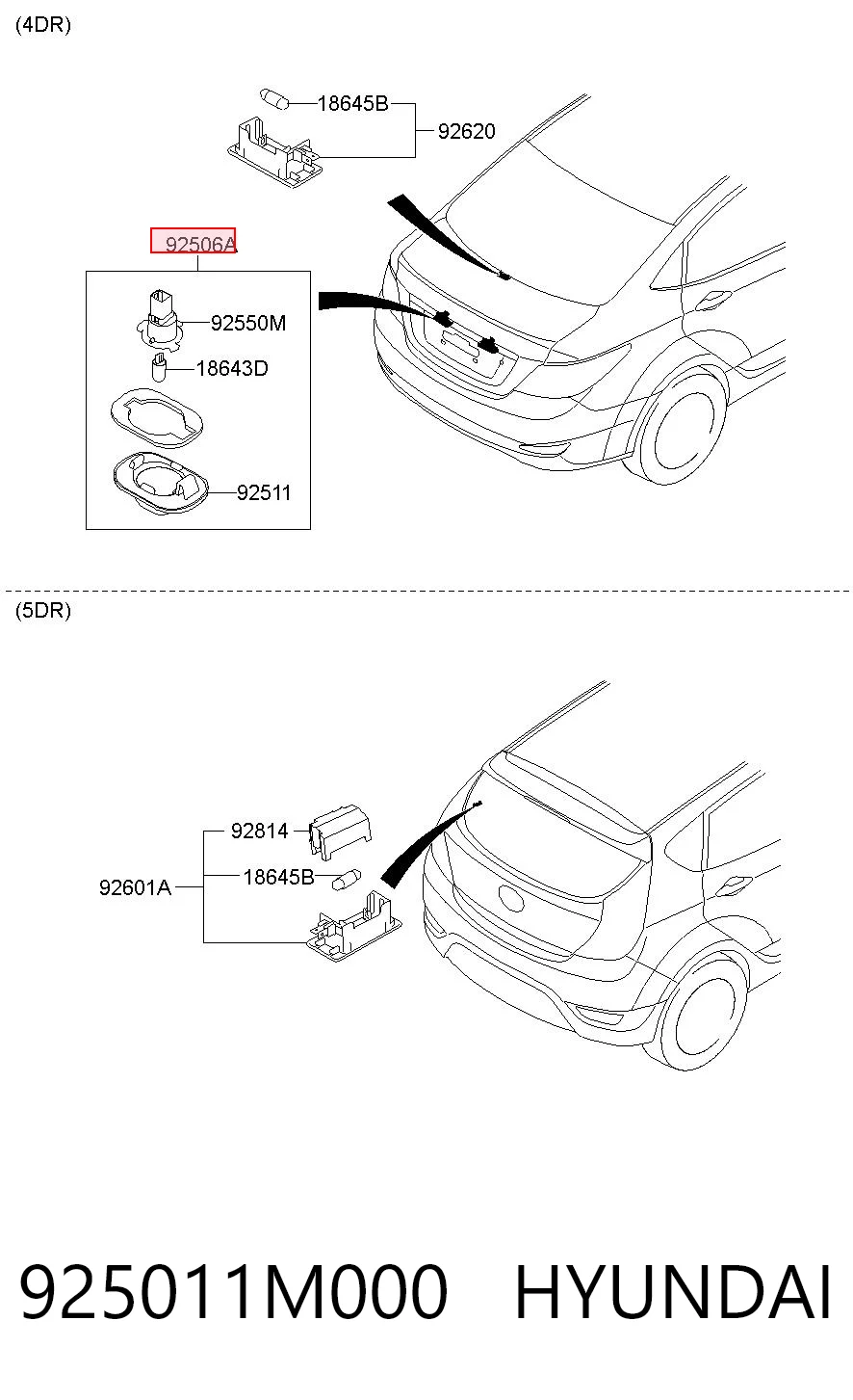 Luz de matricula para Hyundai Accent IV SB