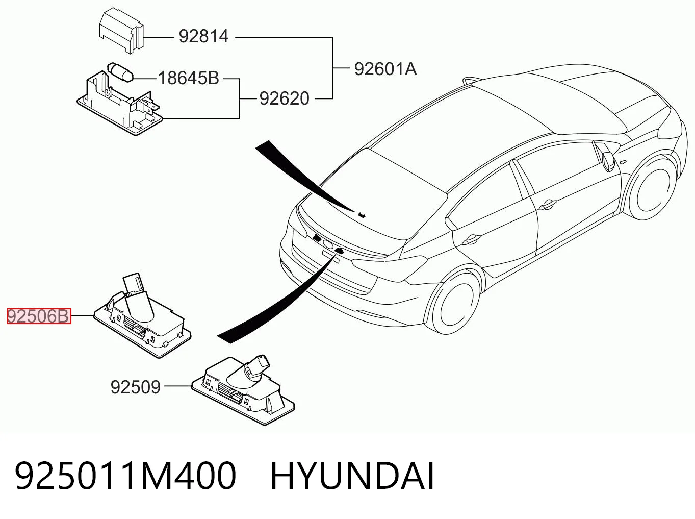 925011M400 Hyundai/Kia Luz de matricula