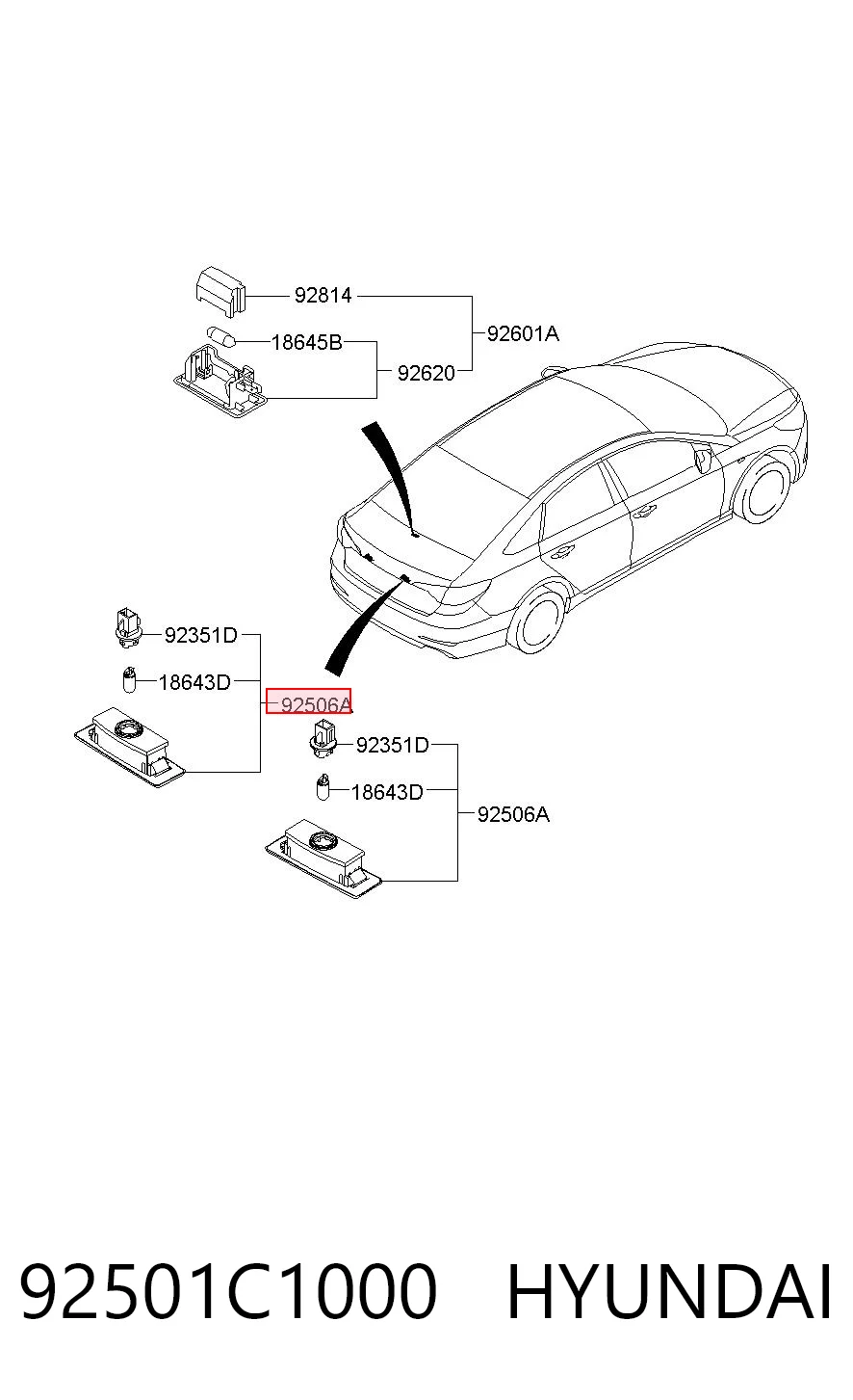 Luz de matricula para Hyundai Sonata VII LF