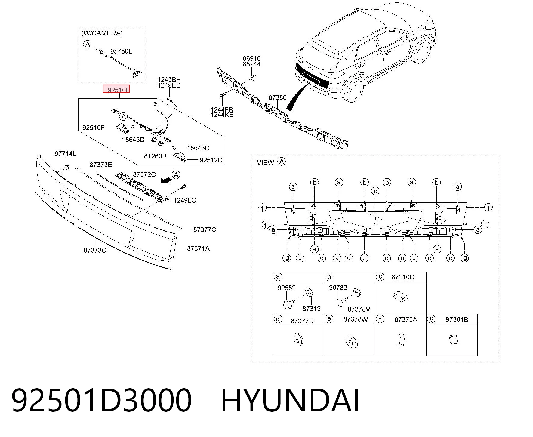 92501D3000 Hyundai/Kia Luz de matricula