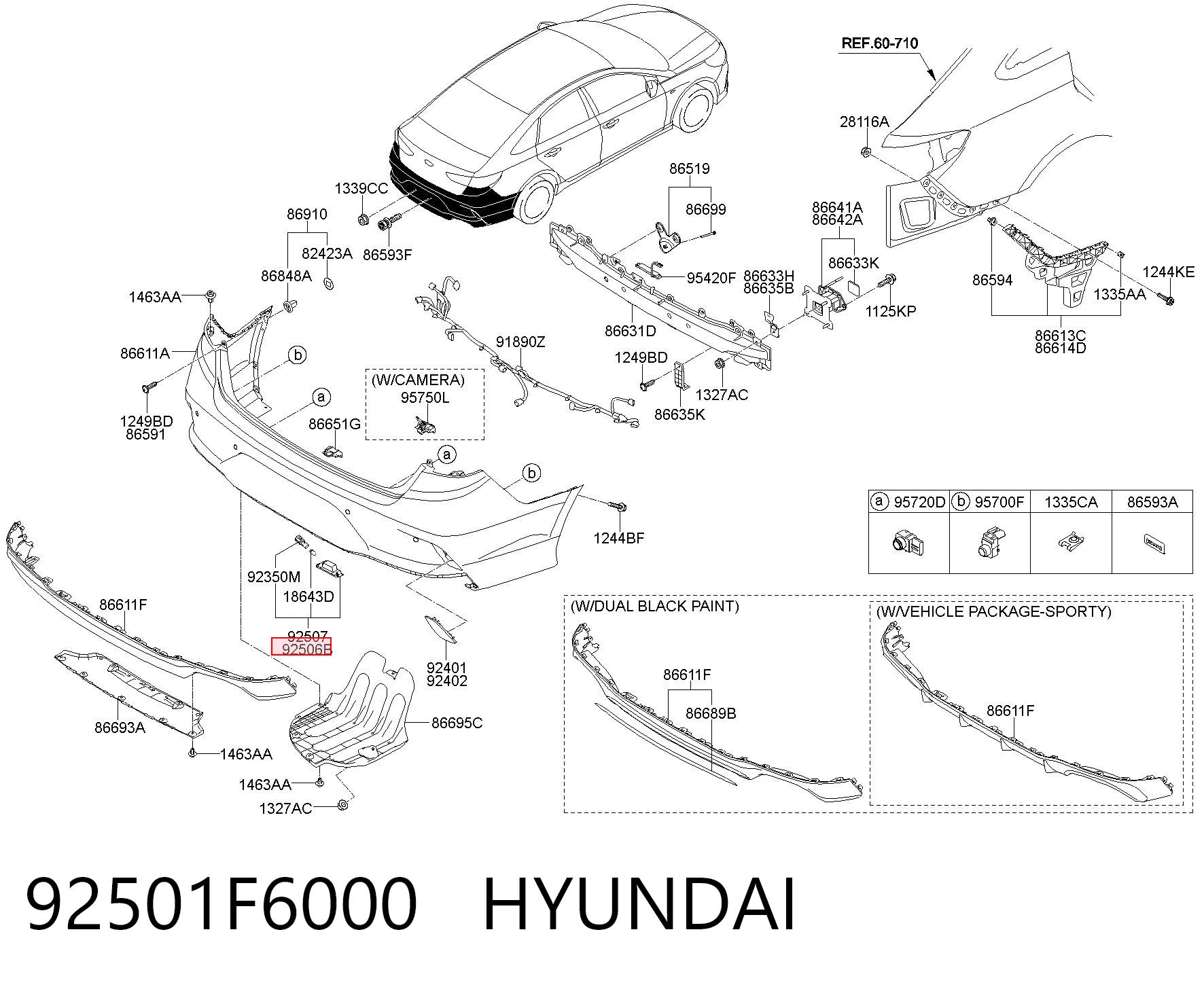 92501F6000 Hyundai/Kia Luz de matricula