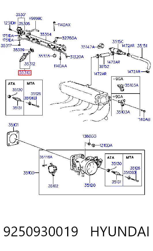 Inyector para Hyundai Coupe RD