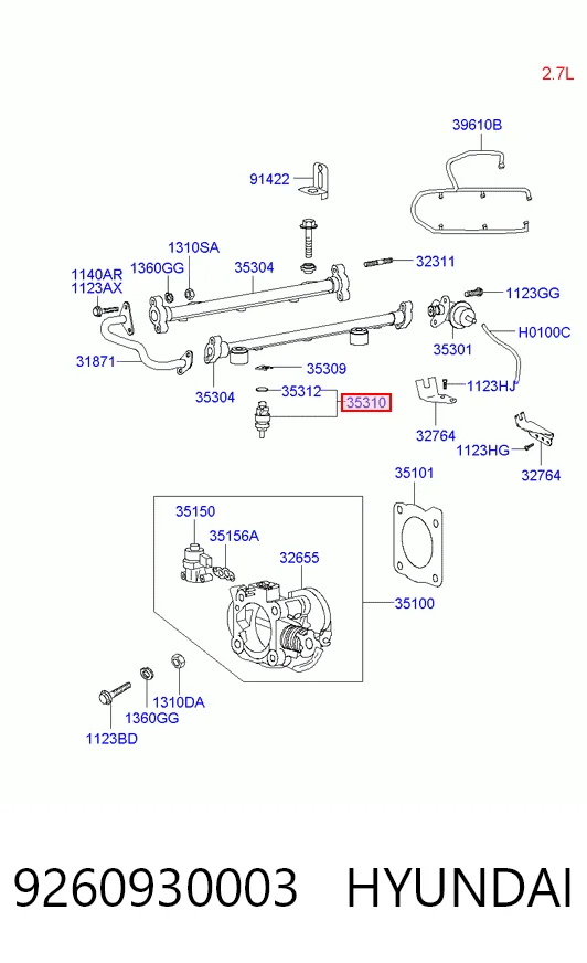 9260930003 Hyundai/Kia Inyector de combustible