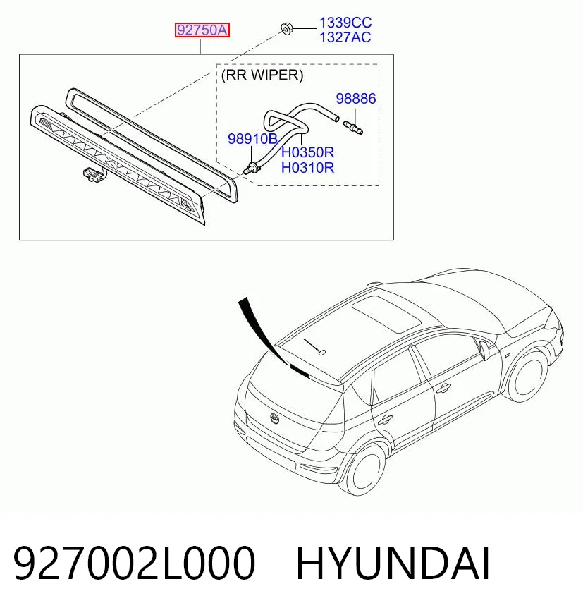 927002L000 Hyundai/Kia Luz central de freno