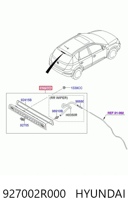 927002R000 Hyundai/Kia Luz central de freno