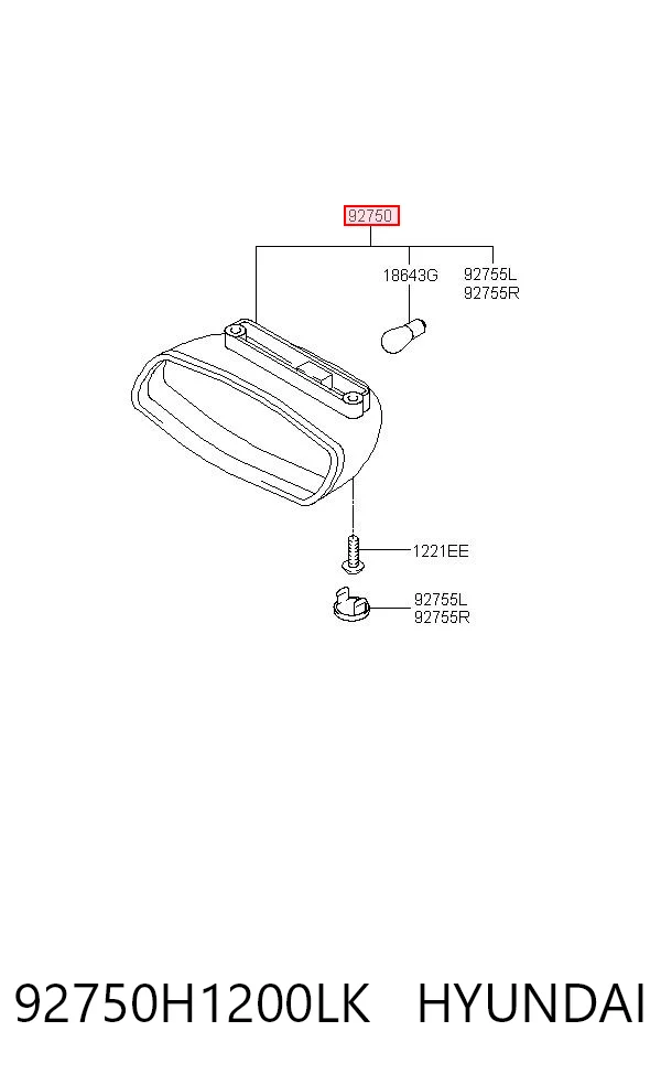 Tercera luz de freno para Hyundai Terracan HP